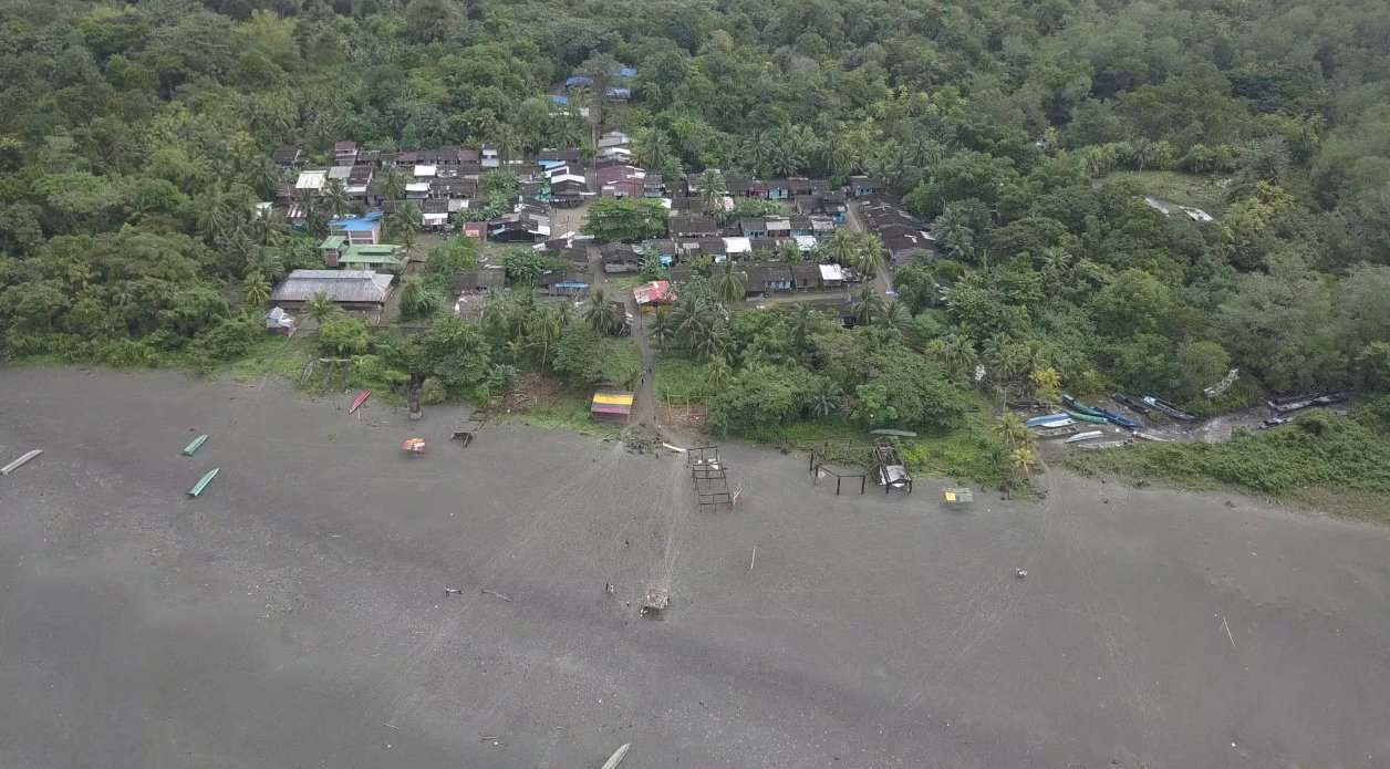 Vista aérea de Punta Soldado, Buenaventura, Colombia